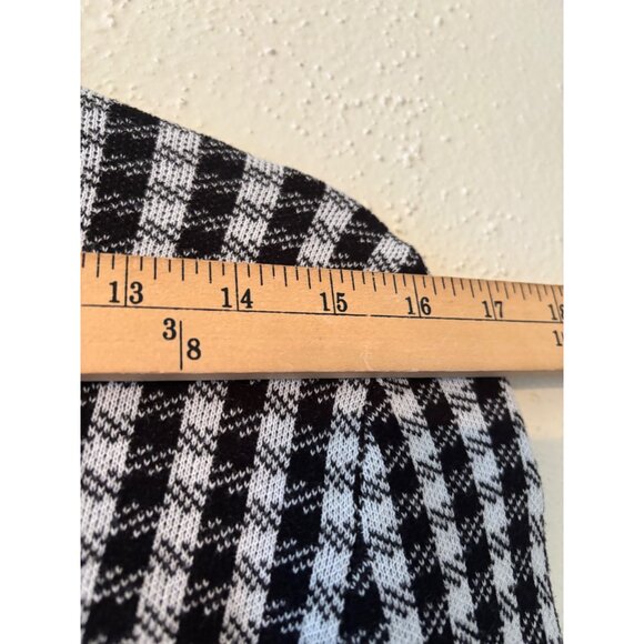 CeCe Gingham Black & White Cardigan Sweater V-Neck Long Sleeve Womens S - Picture 6 of 9